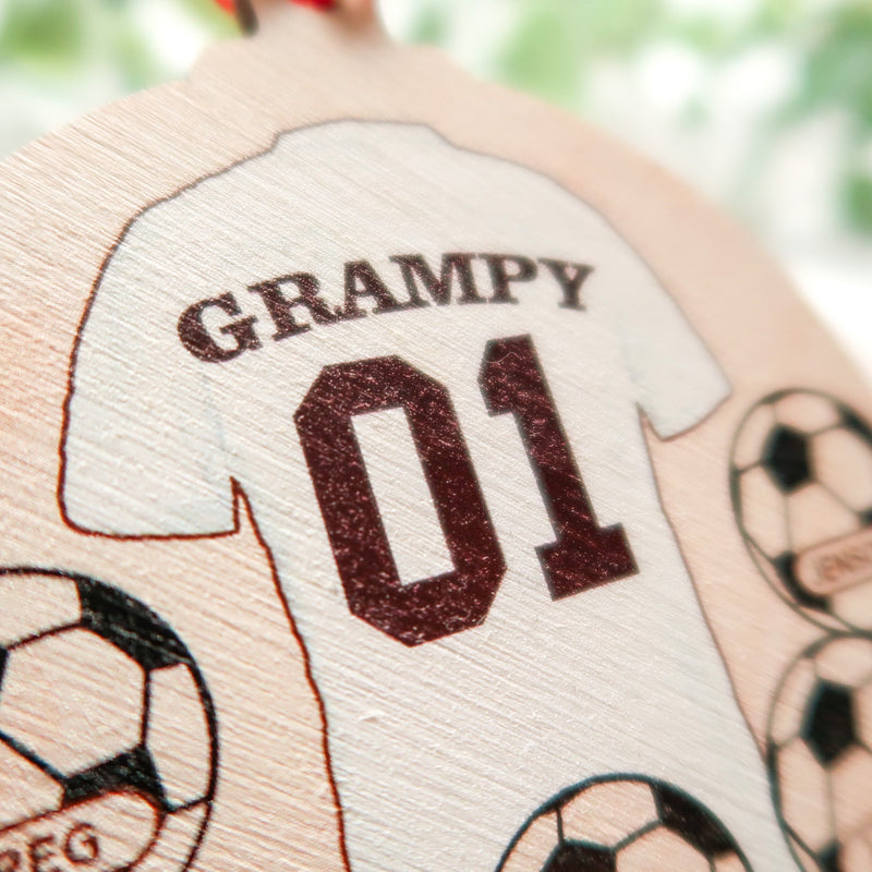 Footy Gifts For Grandad -  Football Christmas Ornament For Tree