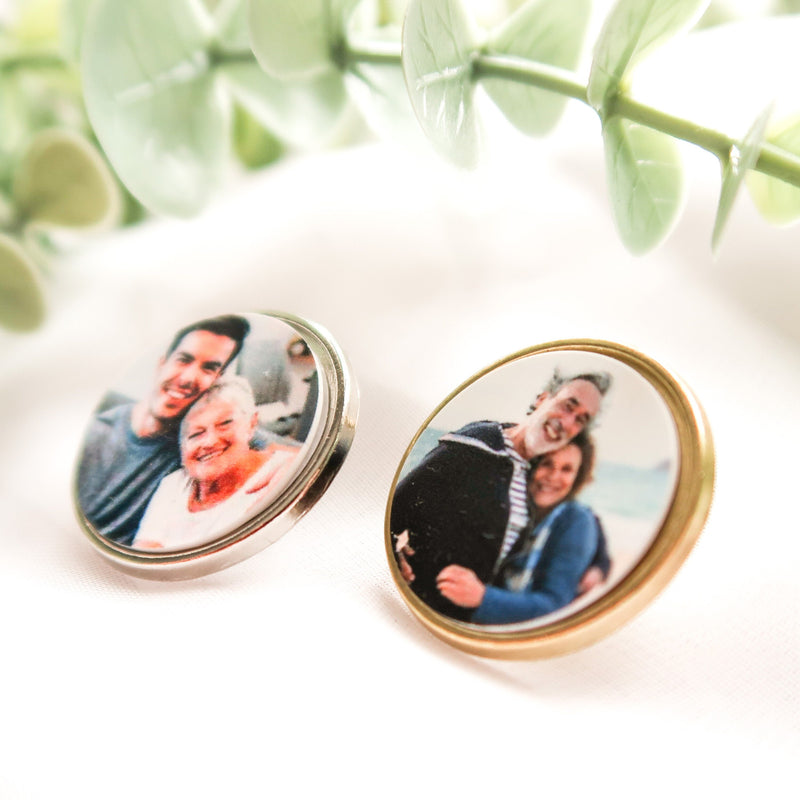 Groom Photo Charm Pin