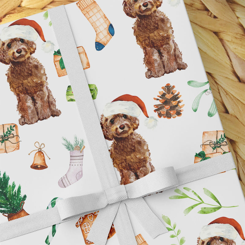 Cockapoo Wrapping Paper - Dogs Wrapping Paper - Gift For Dog Lovers - Christmas Dog Gift Wrap Paper - Cockapoo Gifts -