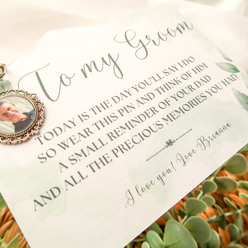 To My Groom On Our Wedding Day - Groom Memory Pin