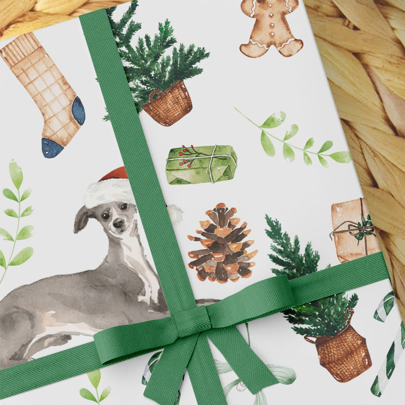 Greyhound Wrapping Paper - Dogs Wrapping Paper - Gift For Dog Lovers - Christmas Dog Gift Wrap Paper - Italian Greyhound Puppy Gifts -