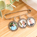 Personalised Lapel Photo Groom Charm - Three Photos