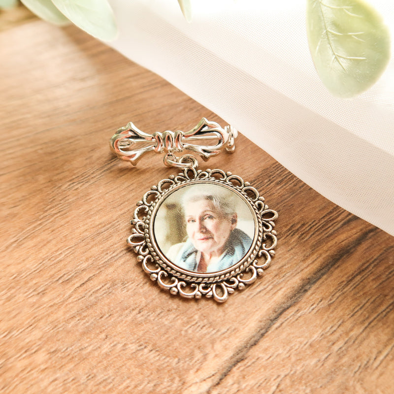 Custom Photo Lapel Kilt Pin Charms - Memorial Boutonniere - Picture Bouquet Charm