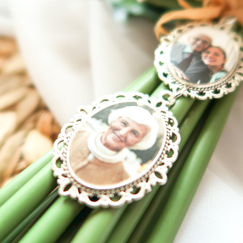 Bridal Bouquet Photo Memory Charm Oval Frame