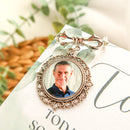 Groom Memorial Pin - Groom Buttonhole Charm - Groom Memory Pin - Loved One Button Hole - Photo Pin For For Groom