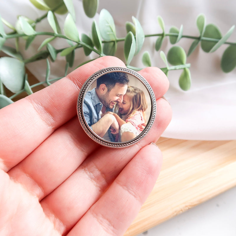 Father Of The Bride Wedding Day Gift - Always Your Little Girl Photo Gift For Dad - Father Of The Bride Pin