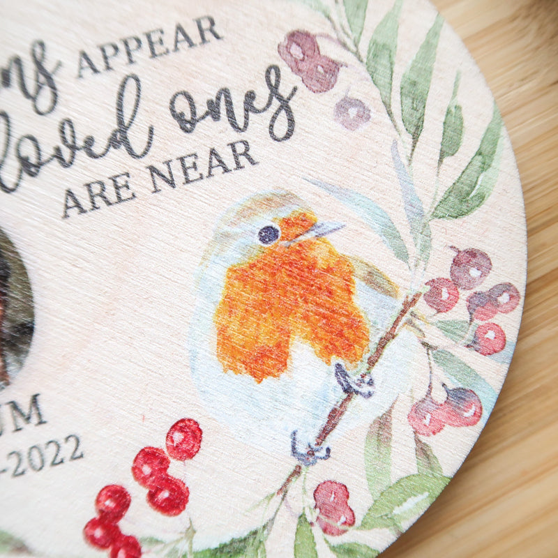 Robins Appear When Loved Ones Are Near Photo Ornament -  Robin Decoration - Photo Ornament For Christmas -  In Memory Of Christmas Ornament