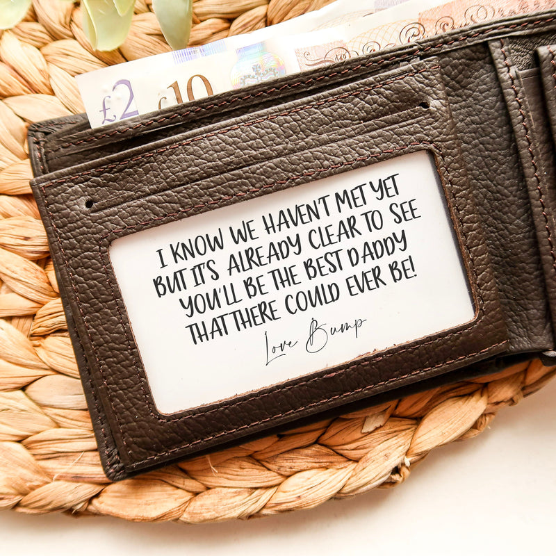 Message From Bump For New Daddy - Wallet Card Insert From Baby