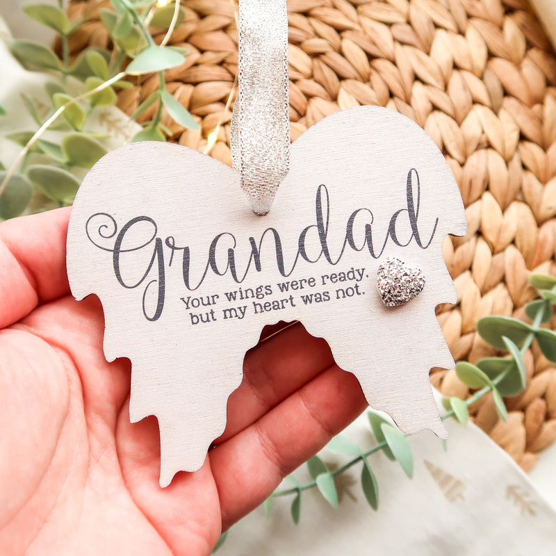 Grandad Remembrance Ornament - Your Wings We’re Ready - Grandad Memorial Gift - Grandad Gift