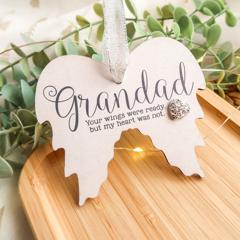 Grandad Remembrance Ornament - Your Wings We’re Ready - Grandad Memorial Gift - Grandad Gift