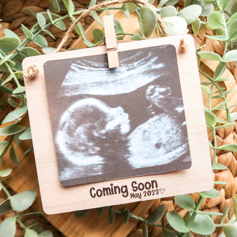 Baby Scan Picture Frame - Pregnancy Announcement - Can’t Wait To Meet You Hanging Photo Frame Decoration - Pregnancy Gift