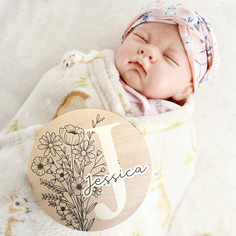Nursery Name Sign / Announce Baby Birth Sign / Adoption Sign / Hello World Plaque / Baby Stats Info Sign / Custom Baby Girl Boy Keepsake