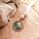 Personalised Wedding Bouquet Charm with Photo - Memorial Charm for Brides - Custom Wedding Keepsake