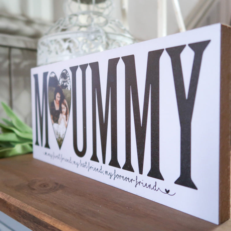 Personalised Wooden MUMMY Sign with Cherished Photo - The Perfect Mother's Day Gift!