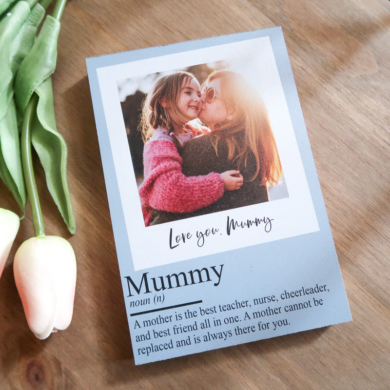 Personalised Mum Definition Print Sign with Photo - Custom Gift for Mother’s Day, Birthday, or Christmas - Mum Quote - Photo Gift for Mom