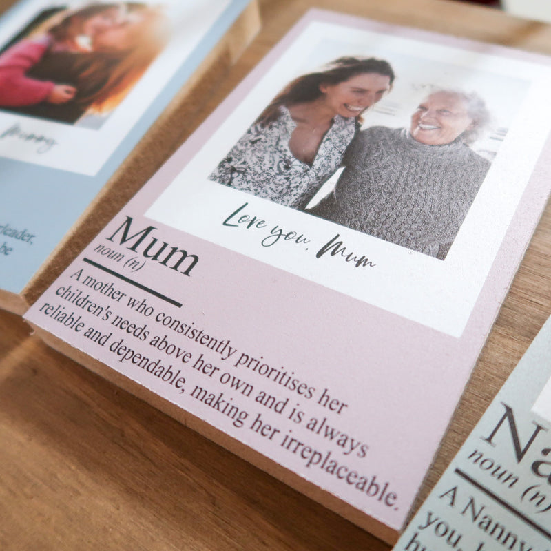 Personalised Mum Definition Print Sign with Photo - Custom Gift for Mother’s Day, Birthday, or Christmas - Mum Quote - Photo Gift for Mom