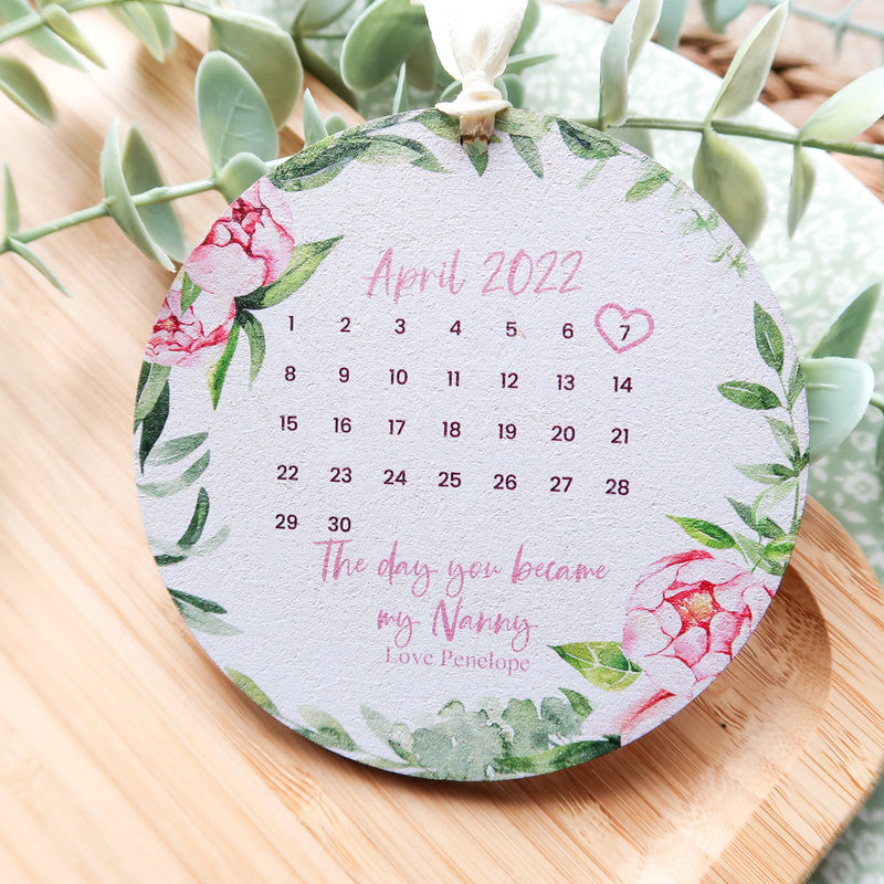 The Day You Became My Mum - Personalised Day You Became My Nanny Date Heart From Grandchild - Mothers Day Gift For Nanny