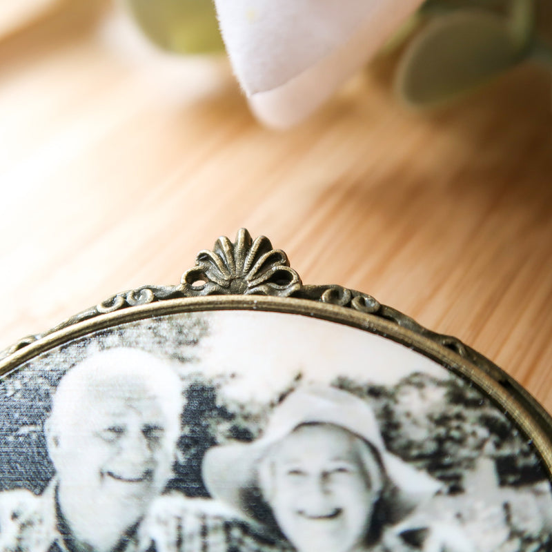 Boutonniere Photo Charm Personalised With Your Photo - Groom Memory Photo Pin - Grooms Memorial Charm For Groom - Bride Bouquet Charm