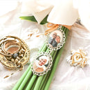 Bridal Bouquet Photo Memory Charm Oval Frame