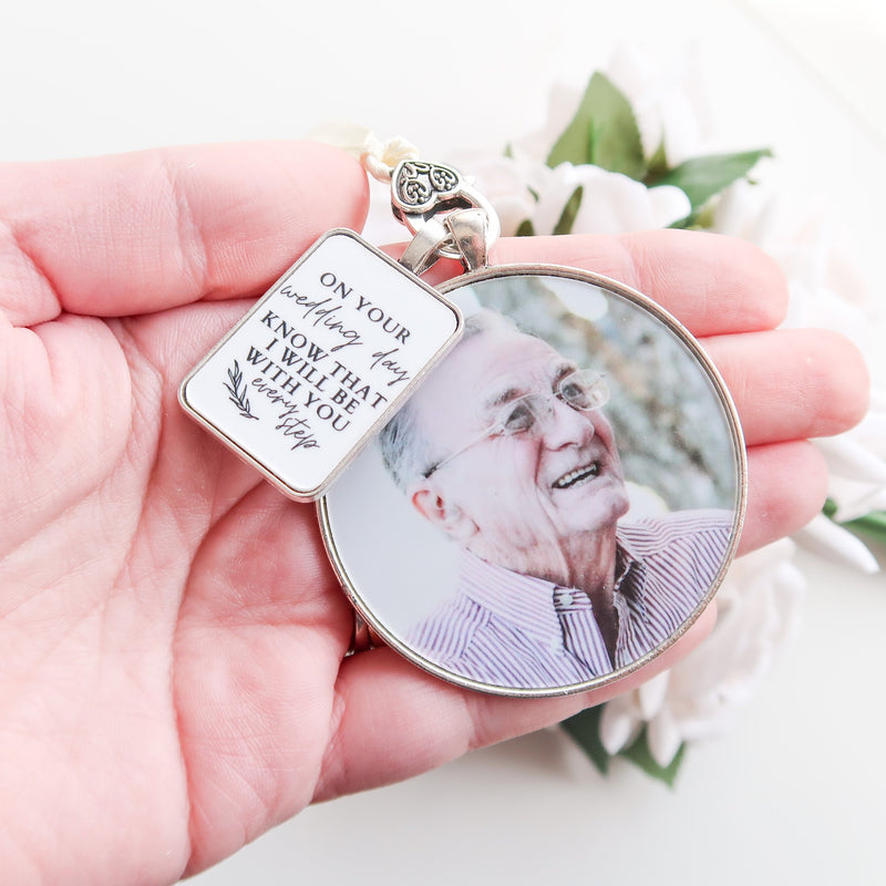 Memorial Photo Charm Bouquet Silver