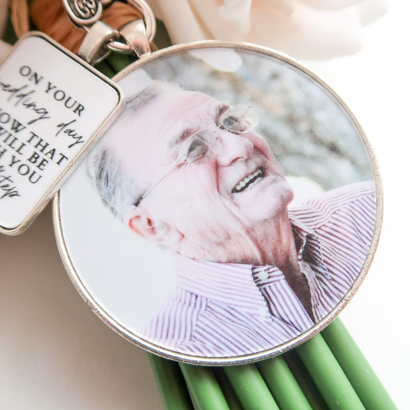 Memorial Photo Charm Bouquet Silver