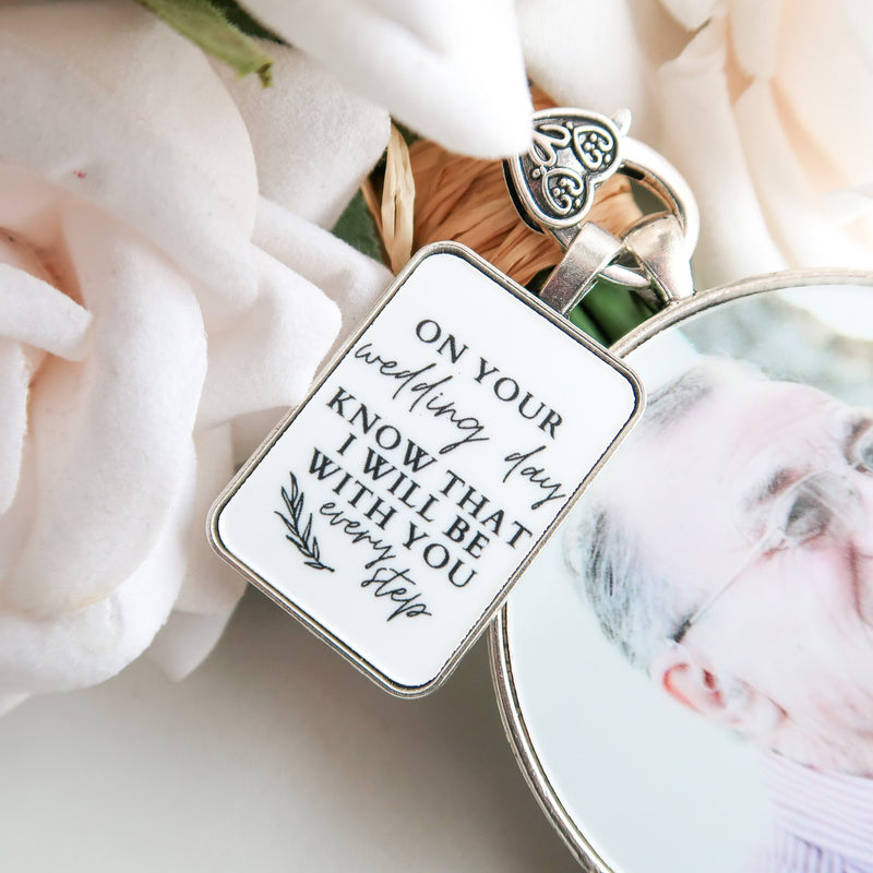 Memorial Photo Charm Bouquet Silver