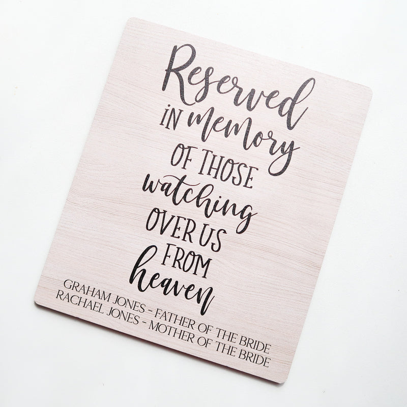 Reserved Wedding Sign