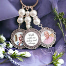 Memory Remembrance Bouquet Charm, Locket, Brooch Personalised With Any Photo - Oval Shape Keepsake With Tibbon - Wedding Flower Bride Ideas