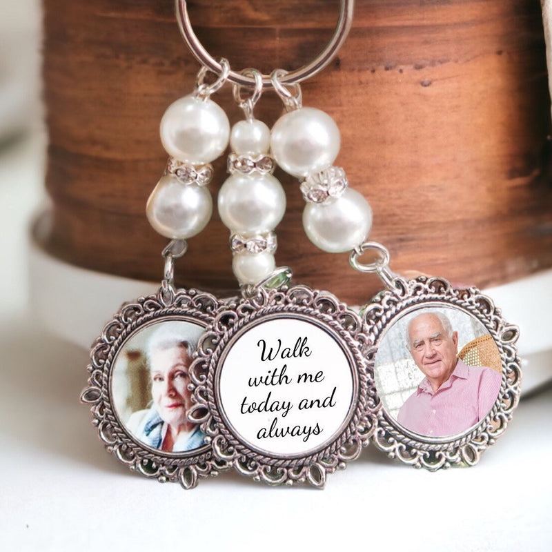 Memory Remembrance Bouquet Charm, Locket, Brooch Personalised With Any Photo - Oval Shape Keepsake With Tibbon - Wedding Flower Bride Ideas