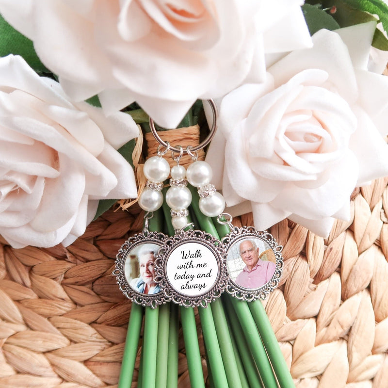 Single | Double | Triple Quadruple Oval Wedding Bouquet Memory Photo Charm | Wedding Bouquet Memorial Charm | Wedding Memorial Bouquet Charm