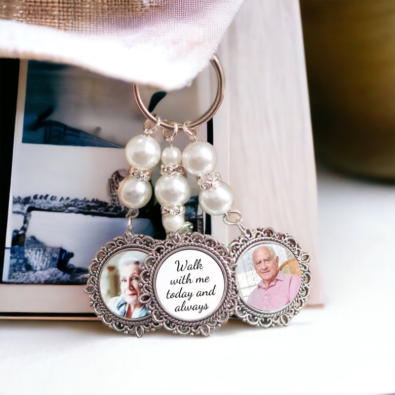Single | Double | Triple Quadruple Oval Wedding Bouquet Memory Photo Charm | Wedding Bouquet Memorial Charm | Wedding Memorial Bouquet Charm