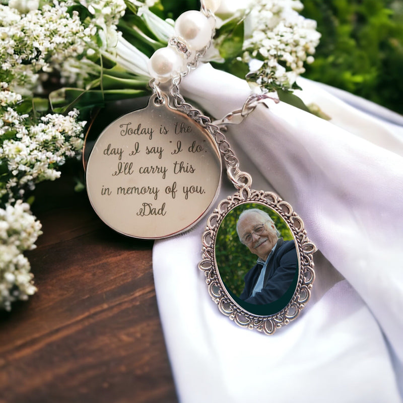 Bouquet Photo Charm For Bride - In Memory Of Mum Flower Charm - Photo Bouquet Memory Charm - Memory Charm For Bridal Bouquet