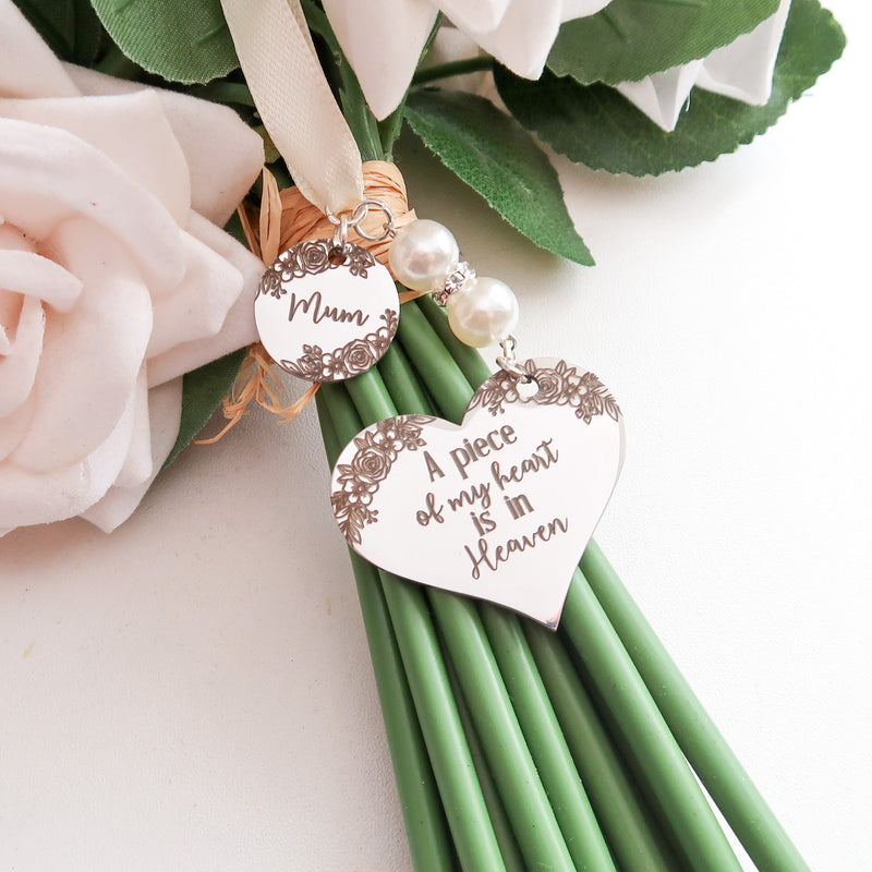 Customised Wedding Bouquet Memory Charm - Bridal Pendant Memorial Remembrance Charm - Bride Gift