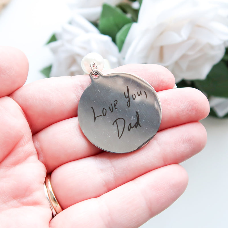 Handwriting Engraved Bouquet - Charm With Handwriting