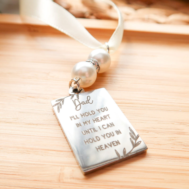Wedding Bouquet Photo Memory Charm - I’ll Hold You In My Heart - Bridal Pendant Memorial Remembrance Jewellery Family
