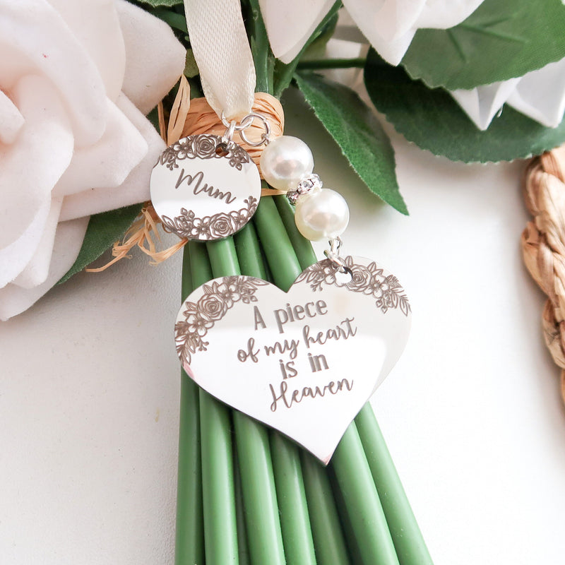 Customised Wedding Bouquet Memory Charm - Bridal Pendant Memorial Remembrance Charm - Bride Gift