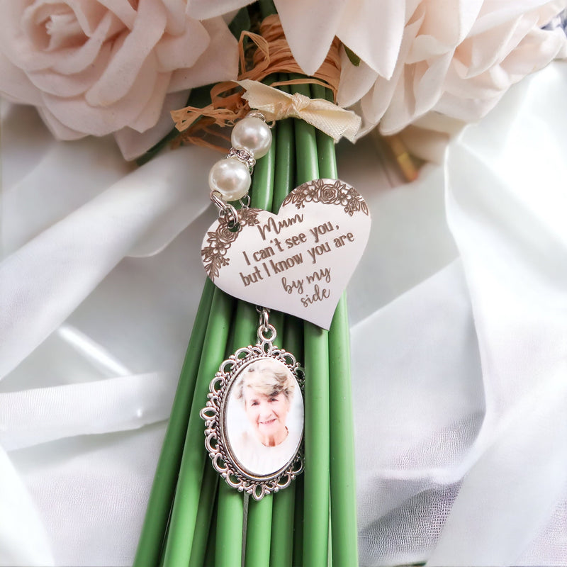 Memory Remembrance Bouquet Charm - Oval Shape Keepsake - Wedding Flower Bride Ideas - Personalise With Any Photo & Name