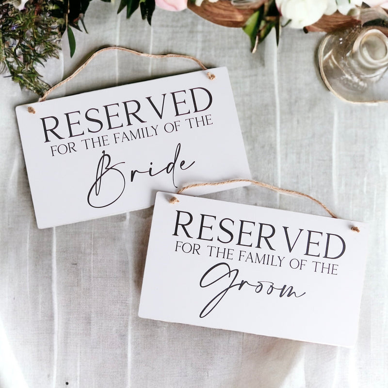 Custom Reserved Signs - Reserved Chair Sign - White Wooden - Reserved Table