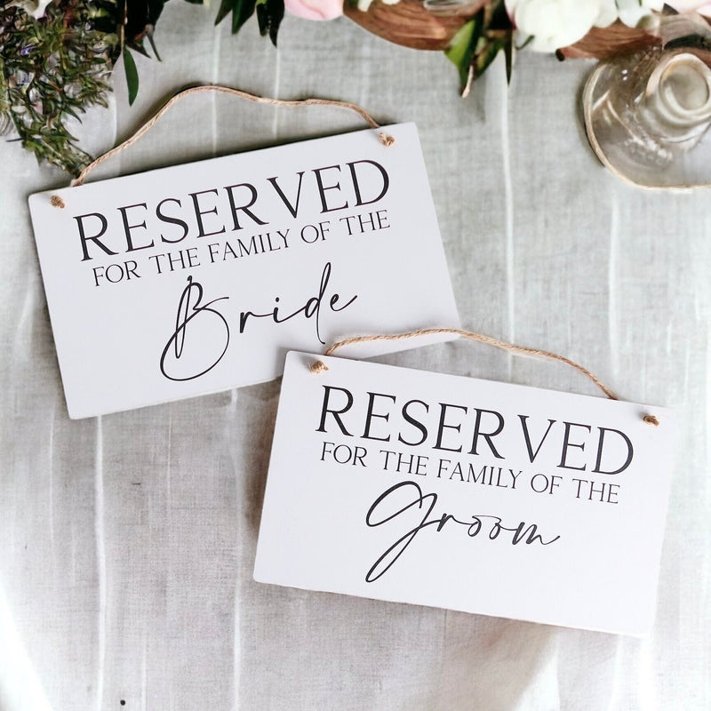 Wedding Reserved Sign - Custom Reserved Signs - Reserved Chair Sign - White Wooden - Reserved Table