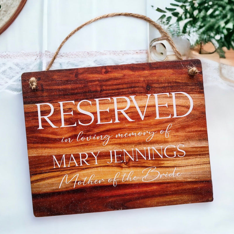 Reserved Wedding - In Loving Memory