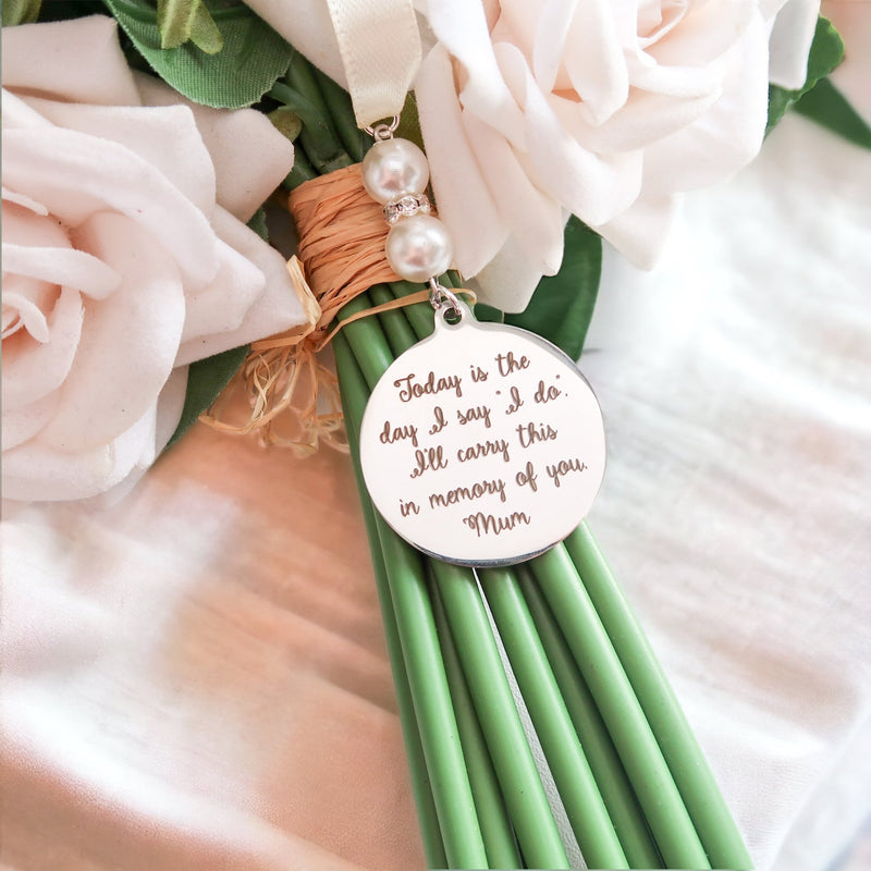 Bouquet Photo Charm For Bride - In Memory Of Mum Flower Charm - Photo Bouquet Memory Charm - Memory Charm For Bridal Bouquet