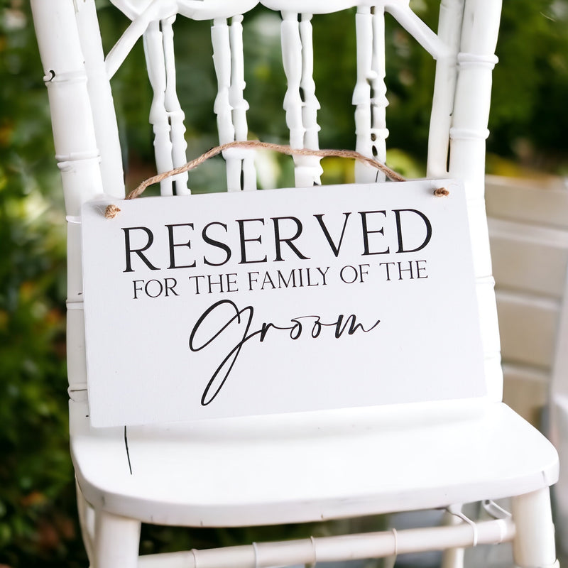 Wedding Reserved Sign - Custom Reserved Signs - Reserved Chair Sign - White Wooden - Reserved Table