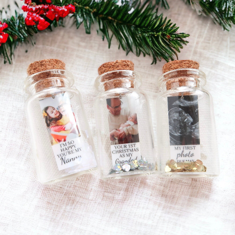 Baby Scan Christmas Message in a Bottle - Gift For Her - Small Bottle Size 4cm