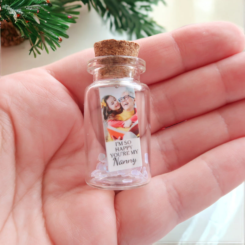 First Christmas As Grandparents Keepsake - Photo In A Bottle - 1st Christmas Ornament