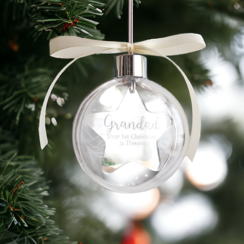 Personalised Memorial Ornament - Memorial Photo Christmas Ornament - Loss of Father Gift - Dad Memorial Gift - Sympathy Remembrance Gift