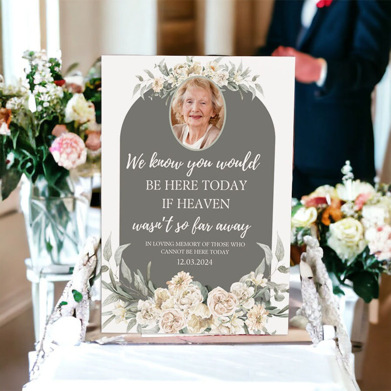 Memorial Funeral Sign - Memorial Sign - Personalised Board Signs / Easel Signs For Wedding - Funeral Planning Sign