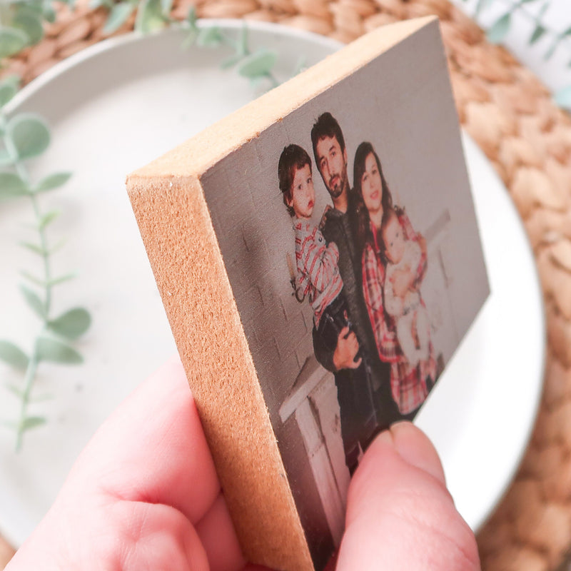 Personalised Wood Photo Blocks - Photos On Wood - Anniversary Valentines Day Gift
