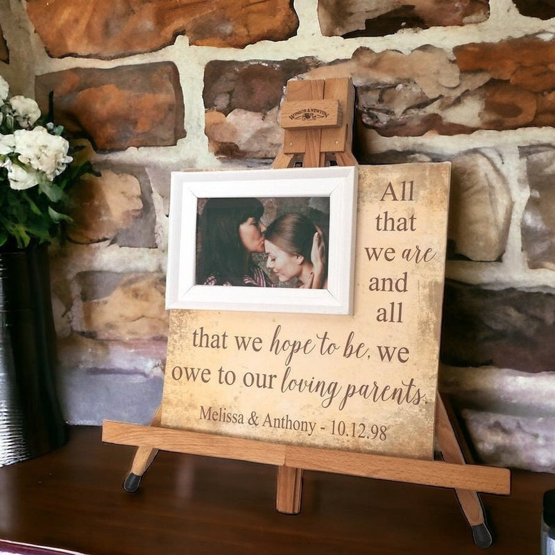 Mother of the Bride Gift - Wedding Photo Frame for Brides Mum -Wooden Picture Frame - Thank You Present