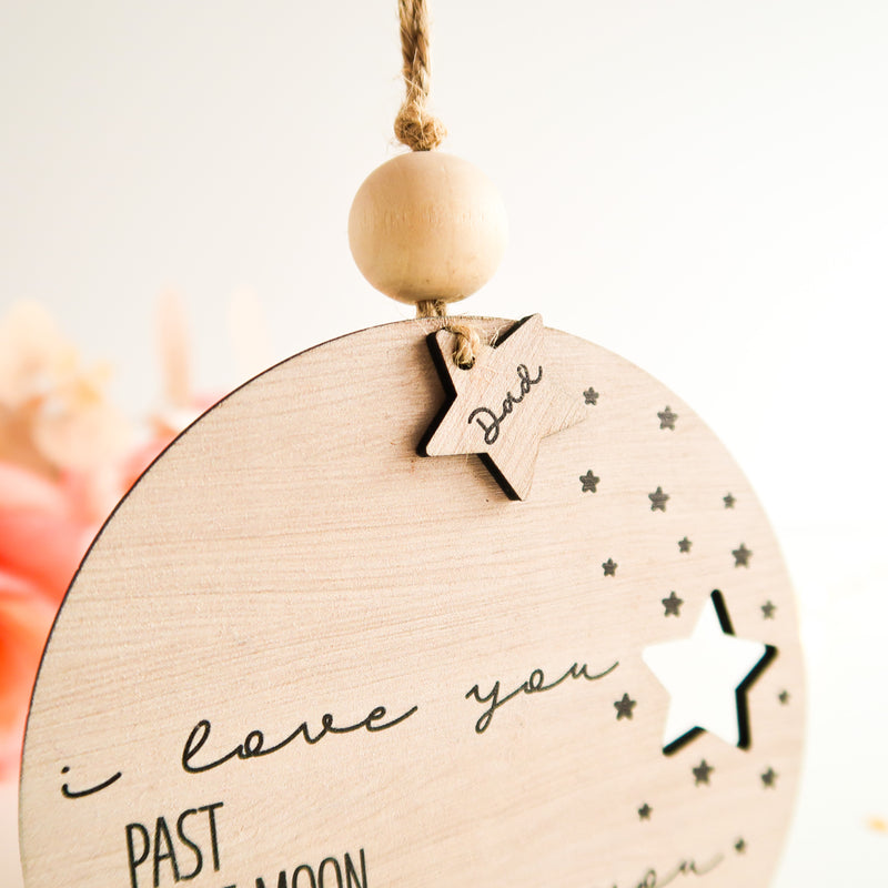 Memorial gift - I Love You Past The Moon And Beyond The Stars Remembrance Keepsake