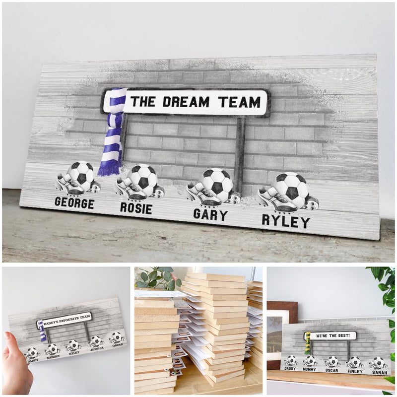 Personalised Football Dad Gift - Daddy's Favourite Team Sign